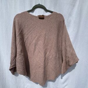 Kerisma Taupe Dusty Pink Pullover Poncho Sweater ~ size S/M